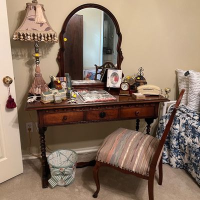 Sale Photo Thumbnail #27: Antique Style Wooden Vanity with Arched Mirror