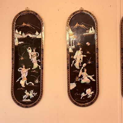 Sale Photo Thumbnail #10: Oriental mother of pearl wall plaques