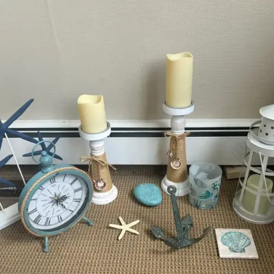 Nautical themed shelf/table/mantle art, 10 pieces ($7.81)