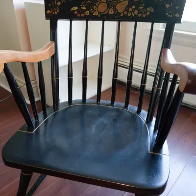 Decorated Black Windsor-Style Armchair ($7.81)