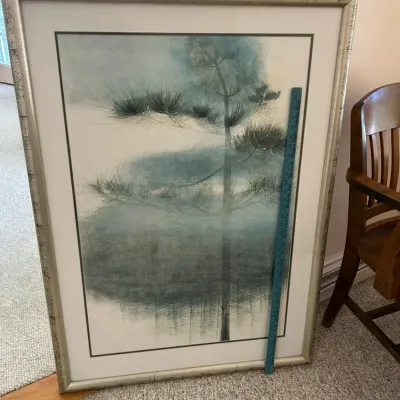 Large Framed Contemporary Botanical Print