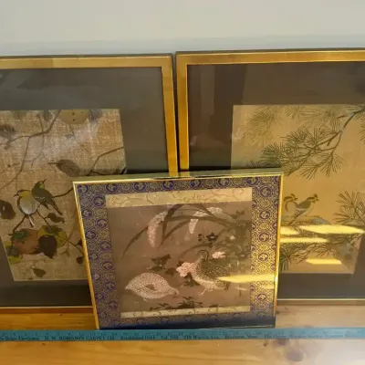 Three Framed Asian Decorative Prints