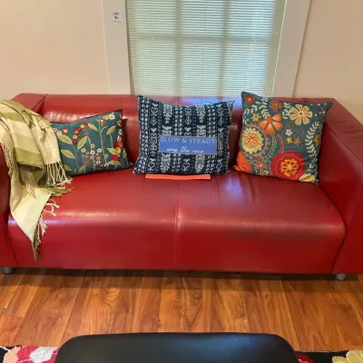 Red Leather Sofa