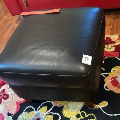 Black Leather Ottoman ($7.81)