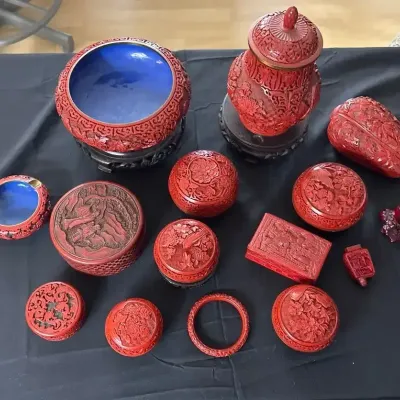 Vintage Chinese Cinnabar-style Carved Collection