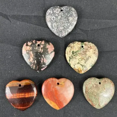 Lot Of 6 Heart Shape Pendants For Necklace