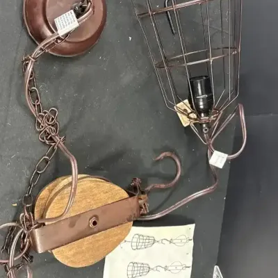 Vintage Rustic Pulley Lighting & Decor Lot