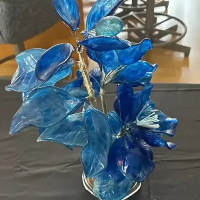Decorative Art Glass Floral Arrangement