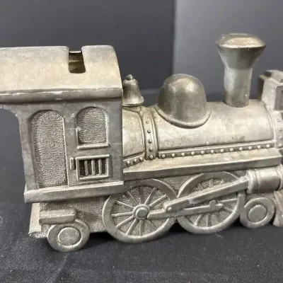 Metal Steam Engine Locomotive Slot Coin Bank