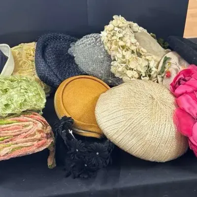 Collection Of 13 Vintage Women’s Hats - Floral, Straw & Cocktail Styles