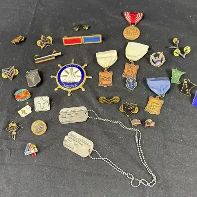 Vintage Military, Veterans And Religious Pins
