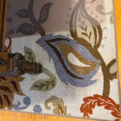 Sale Photo Thumbnail #61: Contemporary wool area rug featuring a multicolored floral and paisley leaf pattern on a light beige background.