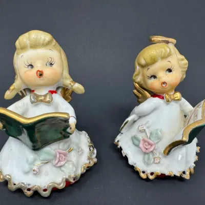 Sale Photo Thumbnail #46: Lot 46: Lefton "Naughty Choir Angels" Christmas