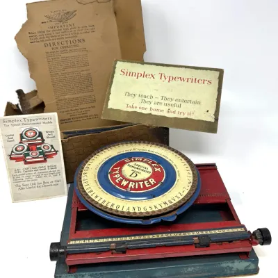 Sale Photo Thumbnail #188: Lot 188 Vintage Simplex Typewriter