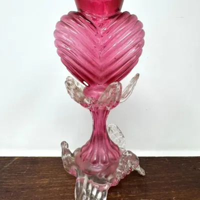 Sale Photo Thumbnail #132: Lot 132 Antique bohemian cranberry pink ruby glass