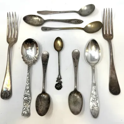Sale Photo Thumbnail #176: Lot 176 Silver Plate flatware