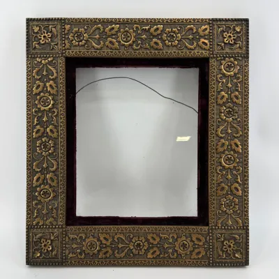 Sale Photo Thumbnail #86: lot 86: Antique gilt / gesso frame with velvet lining