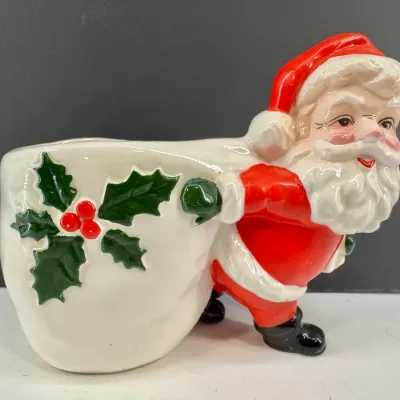 Sale Photo Thumbnail #214: Lot 214 MCM Ceramic Santa Planter