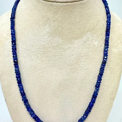 Sale Photo Thumbnail #58: Lot 58: Purple beaded necklace with 14k gold clasp