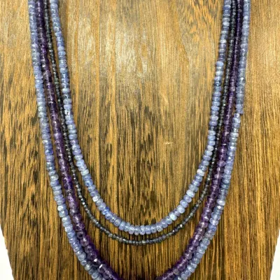 Sale Photo Thumbnail #56: Lot 56: beaded necklaces with sterling silver clasps