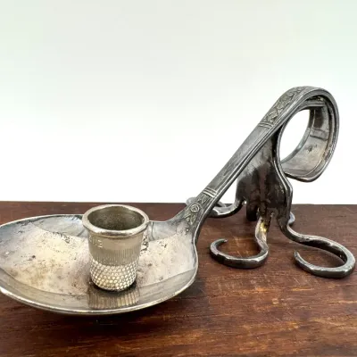 Sale Photo Thumbnail #222: Lot 222 Folk Art chamberstick