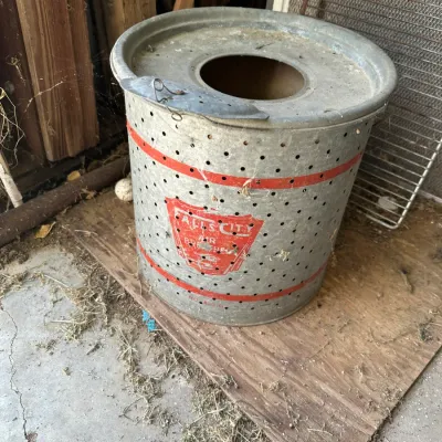 Sale Photo Thumbnail #713: Vintage Falls City galvanized metal minnow bucket insert, mid-20th century.