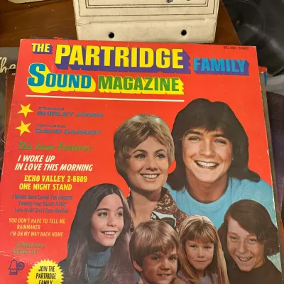 Sale Photo Thumbnail #131: The Partridge Family Sound Magazine vinyl record album cover from 1971, featuring Shirley Jones and David Cassidy, showing light shelf wear.