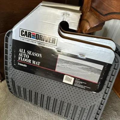 Sale Photo Thumbnail #251: Car and Driver brand all-season gray rubber auto floor mats in original packaging.