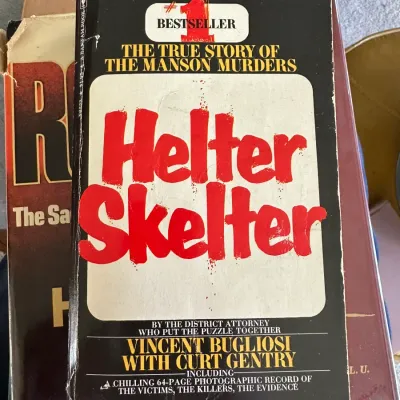 Sale Photo Thumbnail #457: Vintage paperback edition of 'Helter Skelter: The True Story of the Manson Murders' by Vincent Bugliosi with Curt Gentry, published by Bantam Books.