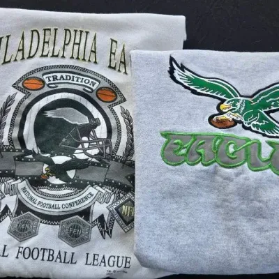 Philadelphia Eagles Graphic Sweatshirts, 2Pc, Sz XL