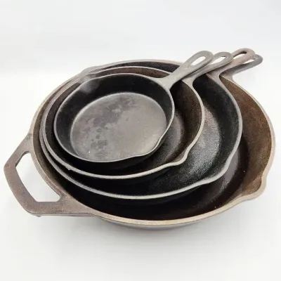 Cast Iron Pans, 4Pc: Wagner Ware & Lodge