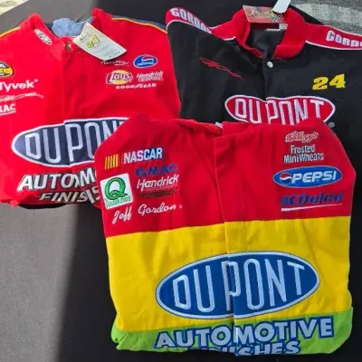 Jeff Gordon NASCAR Racing Jackets, 3Pc: Chase Authentics & Winner’s Circle DuPont Jackets, Sz L-XL