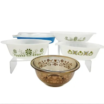 Pyrex, Glasbake, Fire-king Vintage Glass Cookware Lot, 5Pc