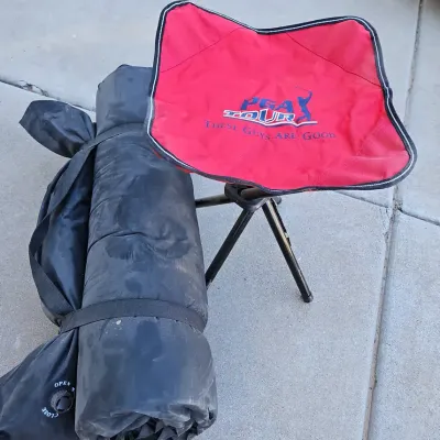 Self Inflating Camping Mat Sleeping Pad & PGA Folding Camping Stool