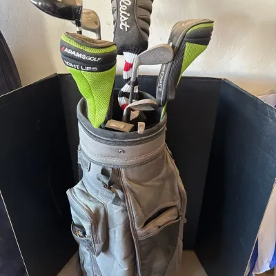 Golf Clubs with Bag - Titleist 983K Driver, Adams Tight Lies Wood, John Daly 500cc