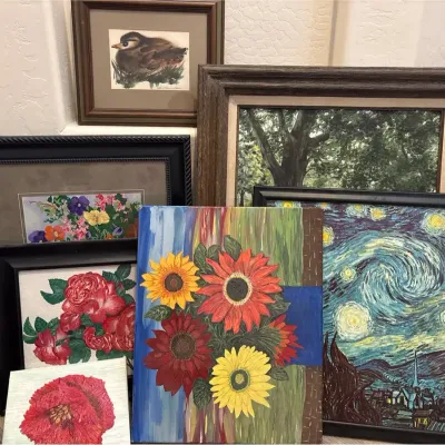 Wall Art - Country Landscape, Floral, Starry Night, Watercolor Bird, Framed, Canvas, Paintings