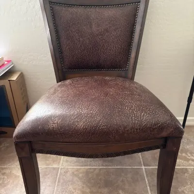 T.S. Berry Hillsboro Leather Dining Side Chair - Nailhead Trim, Traditional