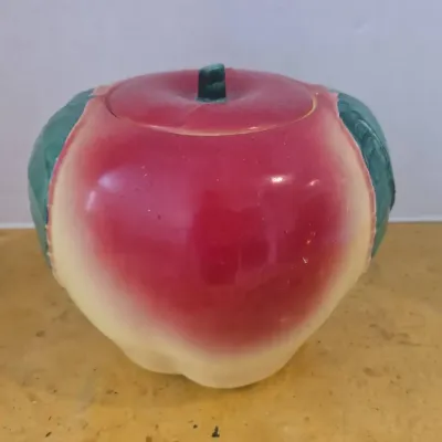 Vintage Hull Pottery "Blushing Apple" Ceramic Cookie Jar