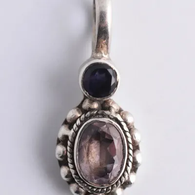 Amethyst & Iolite Sterling Silver Pendant