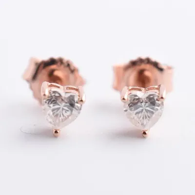 Sapphire Sterling Silver Rose Vermeil Stud Earrings