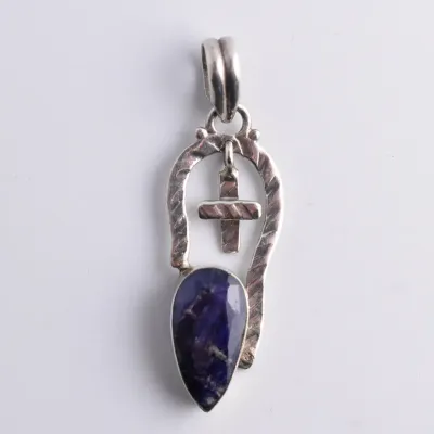Blue Sapphire Sterling Silver Pendant