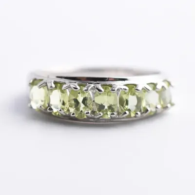 Peridot Sterling Silver Line Ring