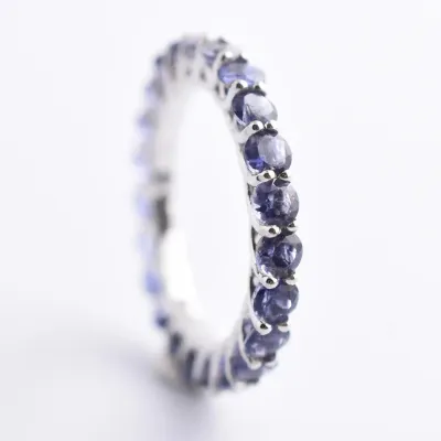 Iolite Sterling Silver Line Ring