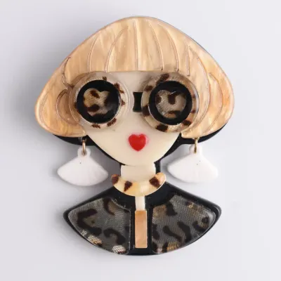 Vintage Modernist Woman Brooch