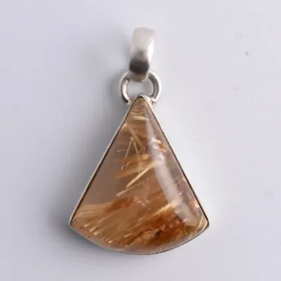 Rutilated Quartz Sterling Silver Pendant