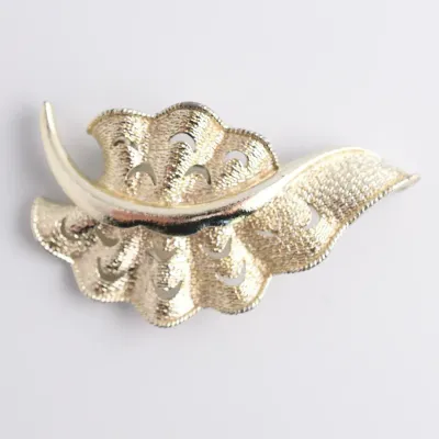Vintage Textured Leaf Brooch