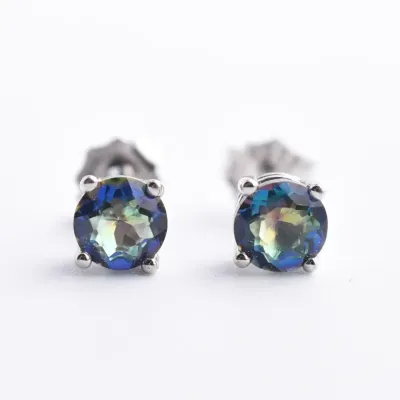 Quartz Sterling Silver Stud Earrings