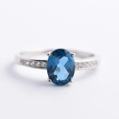 London Blue Topaz Sterling Silver Ring