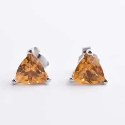 Citrine Sterling Silver Stud Earrings