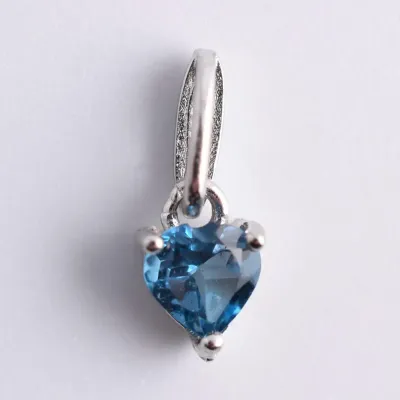 Natural London Blue Topaz Sterling Silver Pendant